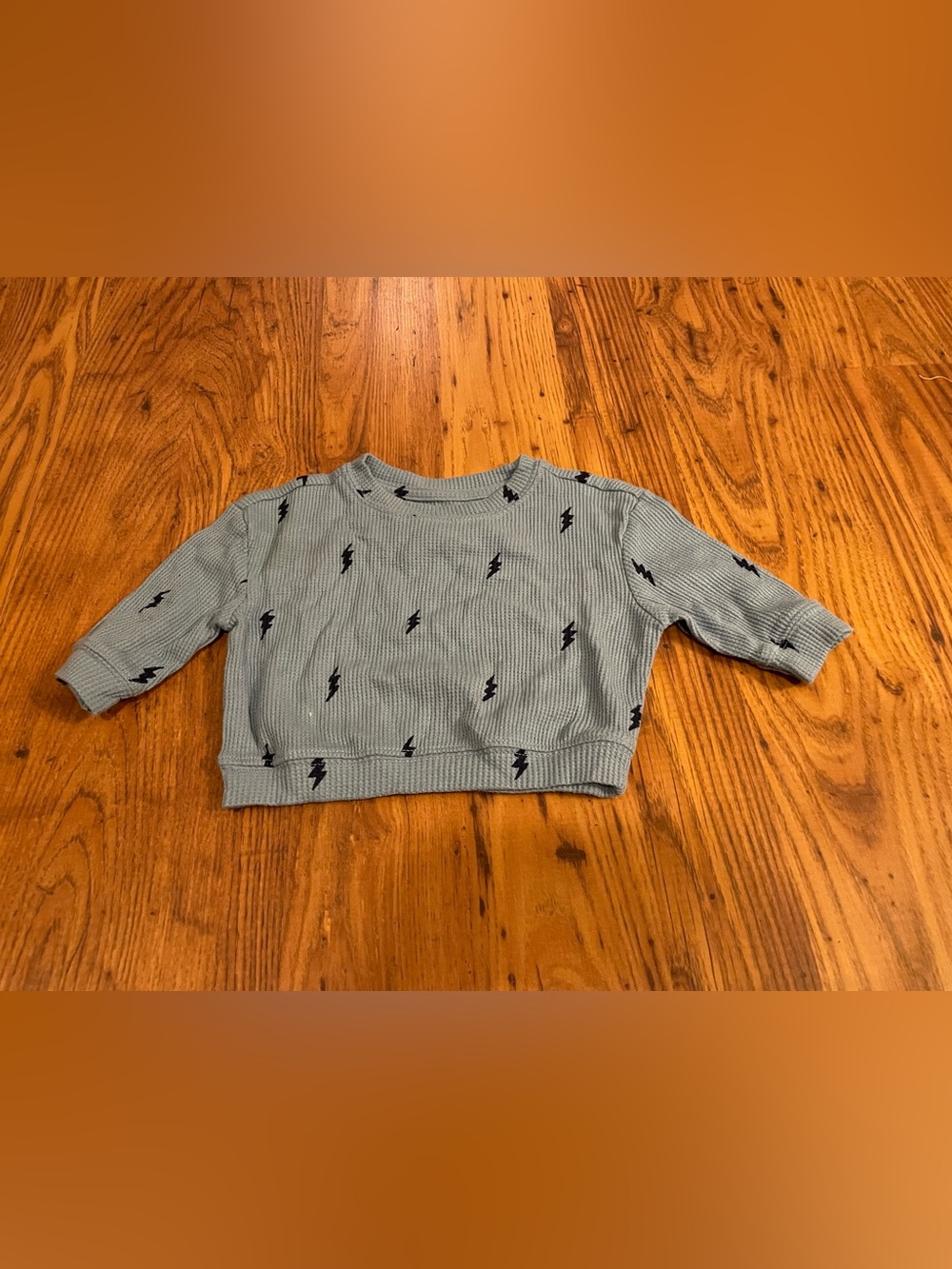 Cat & Jack Blue Waffle-Knit Lightning Sweatshirt